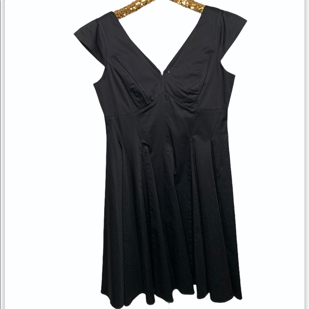 Calvin Klein Cap Sleeve Black Dress Empire Waist